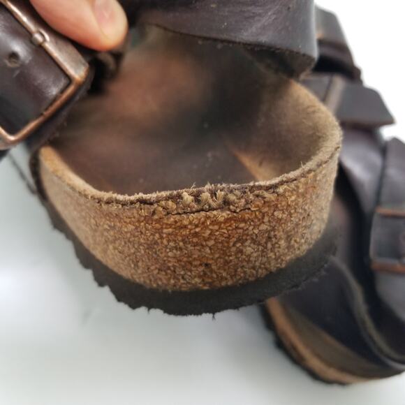 BIRKENSTOCK Milano Brown Leather Habana Ankle Strap Sandal Mens Sz EU 44 US M11 - Picture 6 of 9